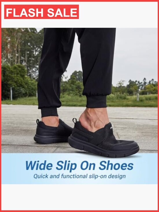 Men\'s Extra Wide Slip On Walking Shoes Lightweight Non-Slip Casual Loafers main image 6